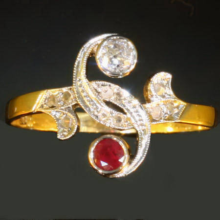 Click here for the complete antique jewelry you and me rings, toi et moi rings collection of Adin Antique Jewelry, Antwerp, Belgium